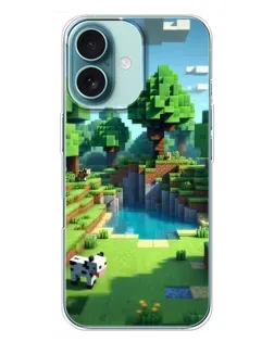 Чехол для iPhone 16 Plus с картинкой «Minecraft летний день»