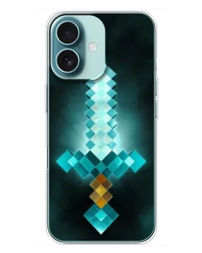 Чехол для iPhone 16 Plus с картинкой «Алмазный меч неон» Чехол для iPhone 16 Plus с картинкой «Алмазный меч неон»