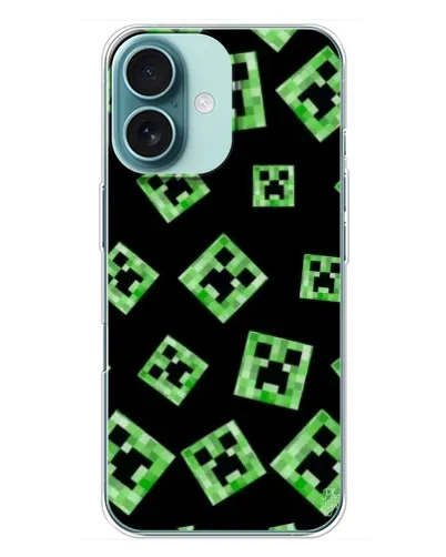 Чехол для iPhone 16 Plus с картинкой «Паттерн с криперами» Чехол для iPhone 16 Plus с картинкой «Паттерн с криперами»