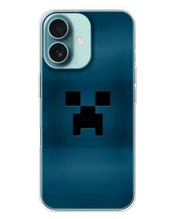 Чехол для iPhone 16 Plus с картинкой «Крипер текстура»