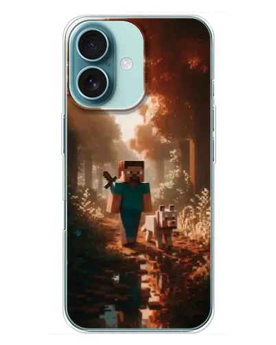Чехол для iPhone 16 Plus с картинкой «Стив в лесу» Чехол для iPhone 16 Plus с картинкой «Стив в лесу»