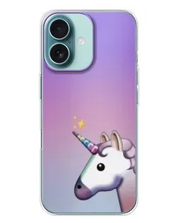 Чехол для iPhone 16 Plus с картинкой «Единорог градиент»