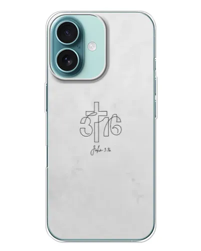 Чохол для iPhone 16 Plus з картинкою «Івана 3:16 Хрест»