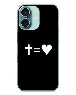 Чохол для iPhone 16 Plus з картинкою «Хрест та Серце»