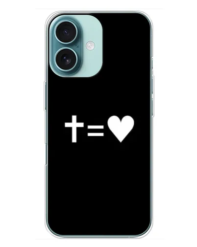 Чохол для iPhone 16 Plus з картинкою «Хрест та Серце»