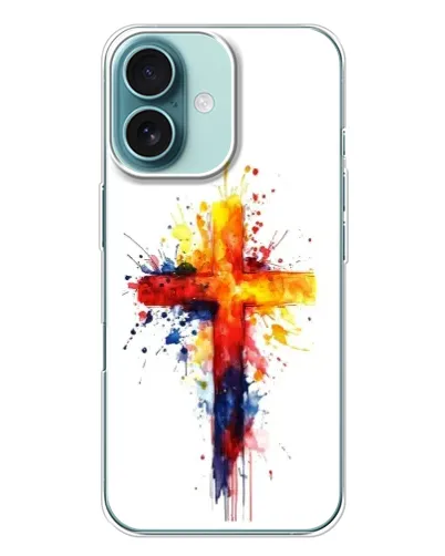 Чохол для iPhone 16 Plus з картинкою «Акварельний хрест»