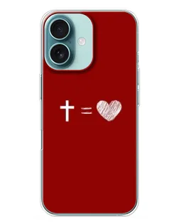 Чехол для iPhone 16 Plus с картинкой «Уравнение любви»