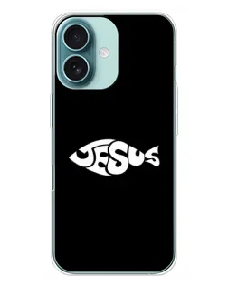 Чехол для iPhone 16 Plus с картинкой «Рыба Jesus»