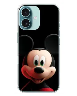 Чехол для iPhone 16 Plus с картинкой «Улыбающийся Микки Маус»