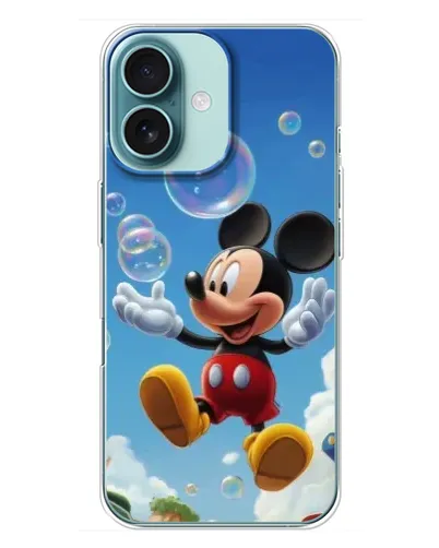 Чехол для iPhone 16 Plus с картинкой «Mickey и мыльные пузыри» Чехол для iPhone 16 Plus с картинкой «Mickey и мыльные пузыри»