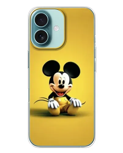 Чехол для iPhone 16 Plus с картинкой «Микки на желтом» Чехол для iPhone 16 Plus с картинкой «Микки на желтом»