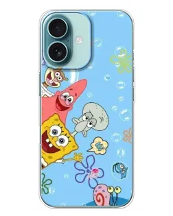 Чехол для iPhone 16 Plus с картинкой «Веселые пузырьки»