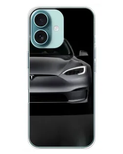 Чехол для iPhone 16 Plus с картинкой «Tesla Model S Look»