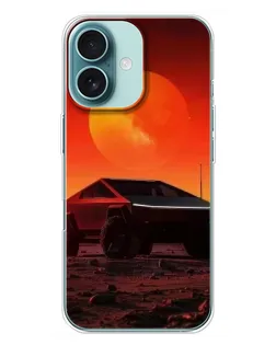 Чохол для iPhone 16 Plus з картинкою «Cybertruck на Марсі»