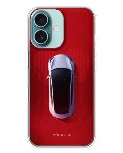 Чохол для iPhone 16 Plus з картинкою «Tesla Top View»