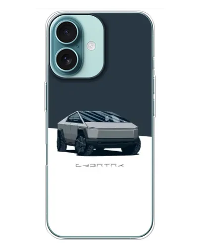 Чехол для iPhone 16 Plus с картинкой «Серебристый Cybertruck Tesla» Чехол для iPhone 16 Plus с картинкой «Серебристый Cybertruck Tesla»