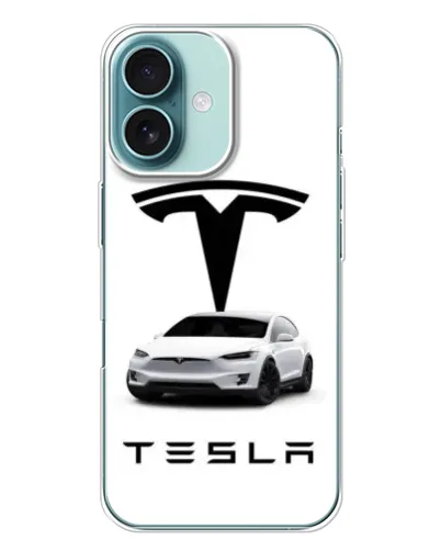 Чехол для iPhone 16 Plus с картинкой «Tesla White Style» Чехол для iPhone 16 Plus с картинкой «Tesla White Style»