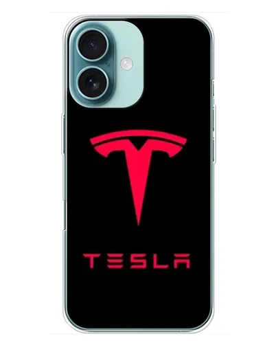 Чехол для iPhone 16 Plus с картинкой «Tesla Red Logo» Чехол для iPhone 16 Plus с картинкой «Tesla Red Logo»