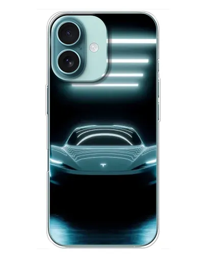Чехол для iPhone 16 Plus с картинкой «Tesla в неоне» Чехол для iPhone 16 Plus с картинкой «Tesla в неоне»