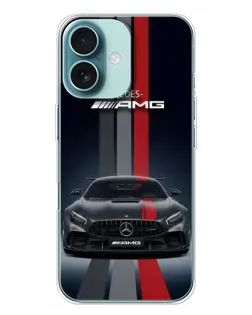 Чехол для iPhone 16 Plus с картинкой «Mercedes — белый карбон»