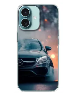 Чохол для iPhone 16 Plus з картинкою «Mercedes — нічне місто»