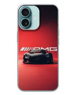 Чохол для iPhone 16 Plus з картинкою «Mercedes AMG — червона лінія»
