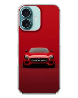 Чохол для iPhone 16 Plus з картинкою «Червоний Mercedes AMG»
