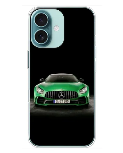 Чохол для iPhone 16 Plus з картинкою «Mercedes — неоновий лого» Чохол для iPhone 16 Plus з картинкою «Mercedes — неоновий лого»