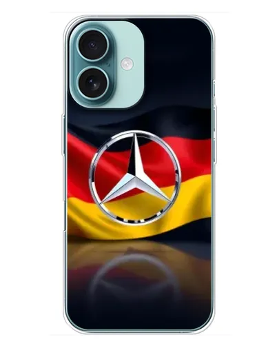Чохол для iPhone 16 Plus з картинкою «Mercedes — прапор Німеччини» Чохол для iPhone 16 Plus з картинкою «Mercedes — прапор Німеччини»