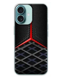 Чохол для iPhone 16 Plus з картинкою «Mercedes Carbon Grid»