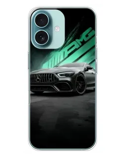 Чохол для iPhone 16 Plus з картинкою «Темний Mercedes AMG»