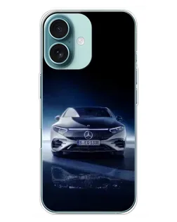 Чохол для iPhone 16 Plus з картинкою «Нічний Mercedes EQ»