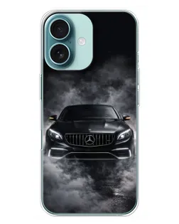 Чохол для iPhone 16 Plus з картинкою «Mercedes у диму»
