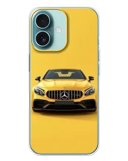 Чохол для iPhone 16 Plus з картинкою «Жовтий Mercedes GT»