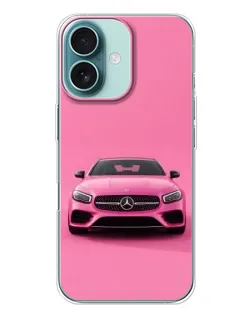 Чохол для iPhone 16 Plus з картинкою «Рожевий Mercedes AMG»