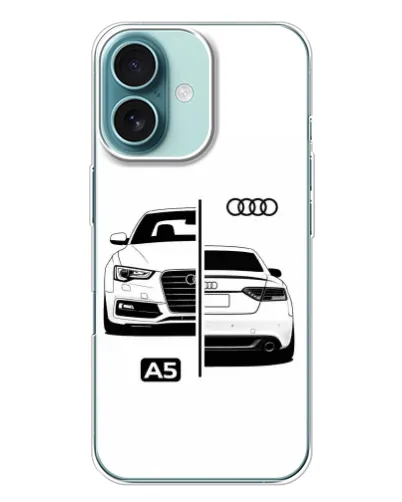 Чехол для iPhone 16 Plus с картинкой «Audi — контрастный дизайн» Чехол для iPhone 16 Plus с картинкой «Audi — контрастный дизайн»