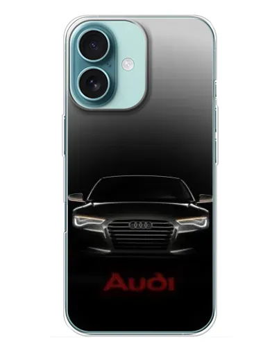 Чехол для iPhone 16 Plus с картинкой «Audi — градиентный контур» Чехол для iPhone 16 Plus с картинкой «Audi — градиентный контур»