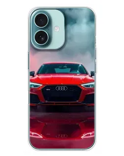 Чехол для iPhone 16 Plus с картинкой «Audi RS — красный стиль»
