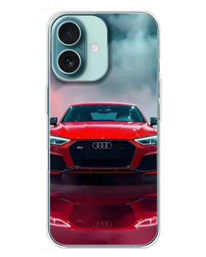 Чехол для iPhone 16 Plus с картинкой «Audi RS — красный стиль» Чехол для iPhone 16 Plus с картинкой «Audi RS — красный стиль»