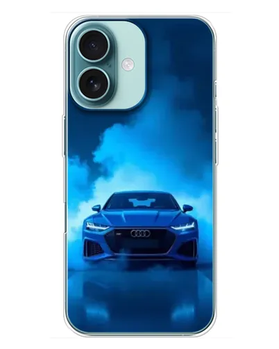 Чехол для iPhone 16 Plus с картинкой «Audi — голубая энергия» Чехол для iPhone 16 Plus с картинкой «Audi — голубая энергия»