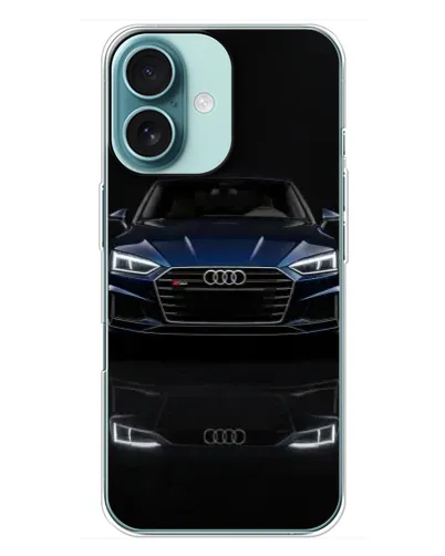 Чехол для iPhone 16 Plus с картинкой «Audi — ночное отражение» Чехол для iPhone 16 Plus с картинкой «Audi — ночное отражение»