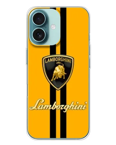 Чехол для iPhone 16 Plus с картинкой «Lamborghini Stripe желтый» Чехол для iPhone 16 Plus с картинкой «Lamborghini Stripe желтый»