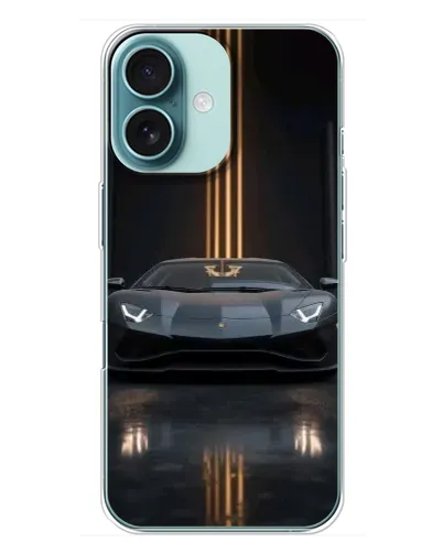 Чехол для iPhone 16 Plus с картинкой «Lamborghini золотые линии» Чехол для iPhone 16 Plus с картинкой «Lamborghini золотые линии»