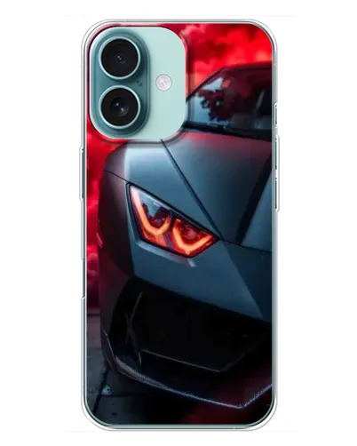 Чехол для iPhone 16 Plus с картинкой «Lamborghini красное сияние» Чехол для iPhone 16 Plus с картинкой «Lamborghini красное сияние»