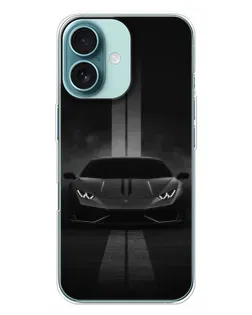 Чехол для iPhone 16 Plus с картинкой «Lamborghini симметрия дорог»