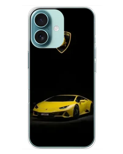 Чехол для iPhone 16 Plus с картинкой «Lamborghini желтый акцент» Чехол для iPhone 16 Plus с картинкой «Lamborghini желтый акцент»