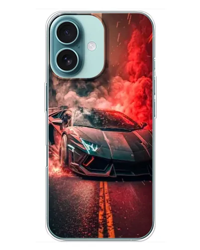 Чехол для iPhone 16 Plus с картинкой «Lamborghini красный дым» Чехол для iPhone 16 Plus с картинкой «Lamborghini красный дым»