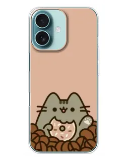 Чехол для iPhone 16 Plus с картинкой «Кофейный Пушин»