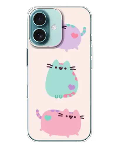 Чехол для iPhone 16 Plus с картинкой «Pusheen трио» Чехол для iPhone 16 Plus с картинкой «Pusheen трио»