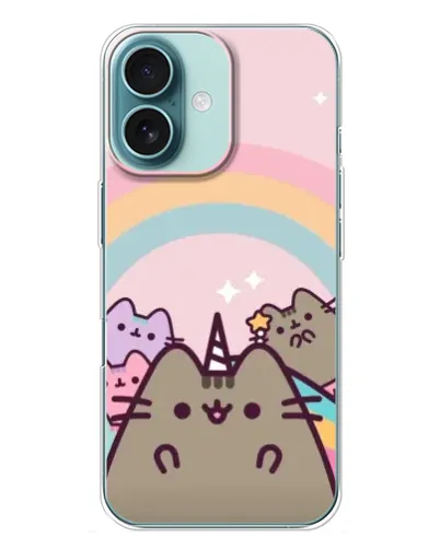 Чехол для iPhone 16 Plus с картинкой «Единорог Pusheen» Чехол для iPhone 16 Plus с картинкой «Единорог Pusheen»